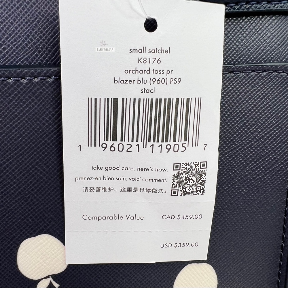 Kate Spade Staci Orchard Toss Apple Small Satchel Crossbody - Picture 10 of 11